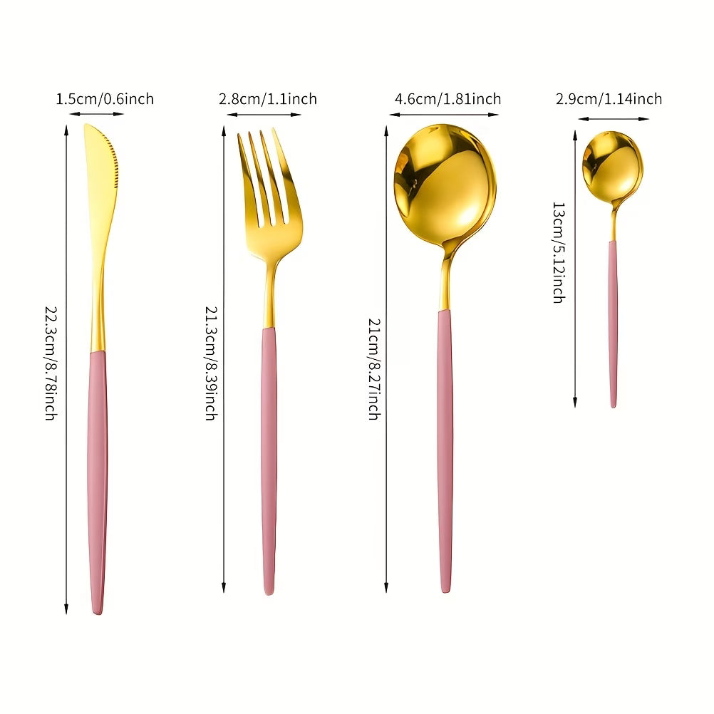Gold–Pink Besteck mieten | Hochzeitsbesteck mit roséfarbenem Akzent