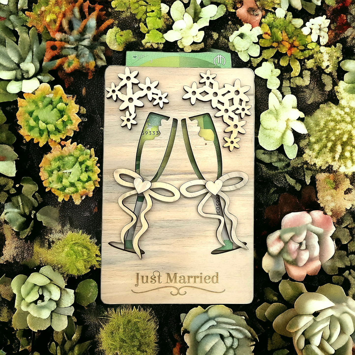 Geldgeschenk Hochzeit Sekt Just Married für Braut und Bräutigam