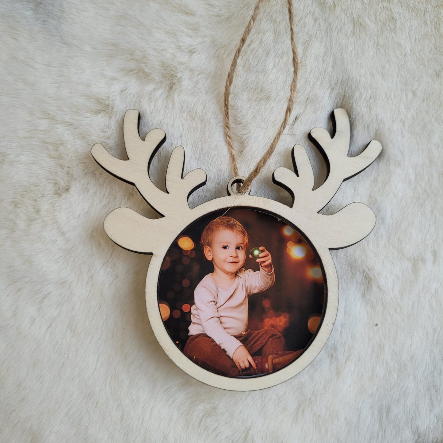 Personalisiertes Rentier-Fotorahmen-Weihnachtsbaumschmuck - Erinnern Sie sich mit Stil an besondere Momente