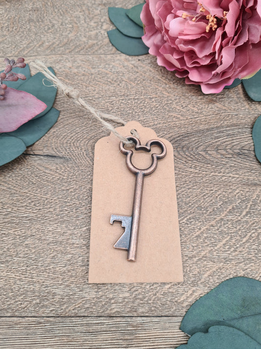 Mickey Keyring Key Bottle Opener Copper Guest Gift Favour Fairytale Wedding Party Name Card Promotional Gift
