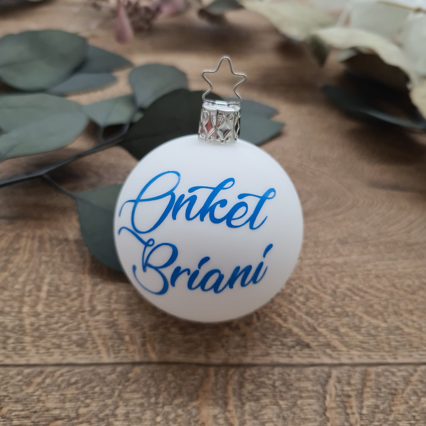 Blue Name on Real Mouth-Blown Glass