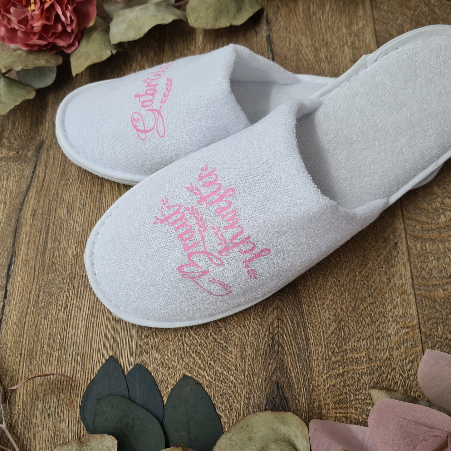 Fluffy Slippers for Wedding Day Photos, Maid of Honor Gift