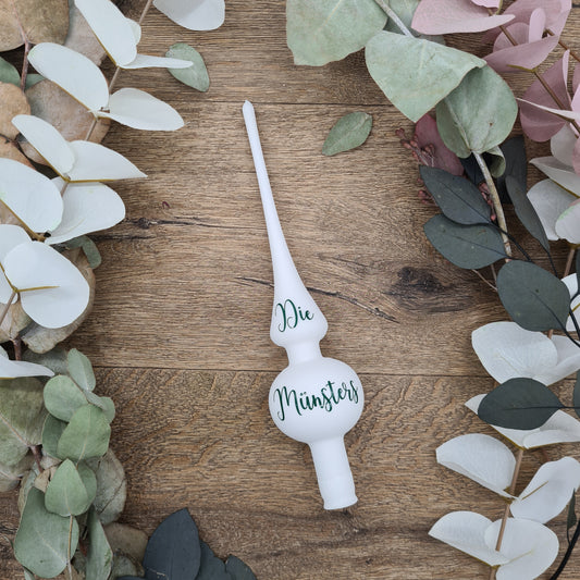 Name der Familie auf Christbaumspitze Weihnachtsgeschenk