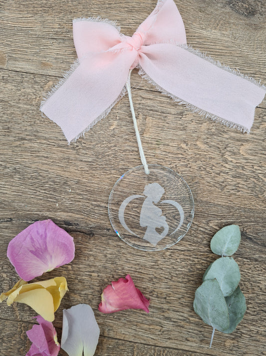 Pregnancy Engraved Crystal Glass