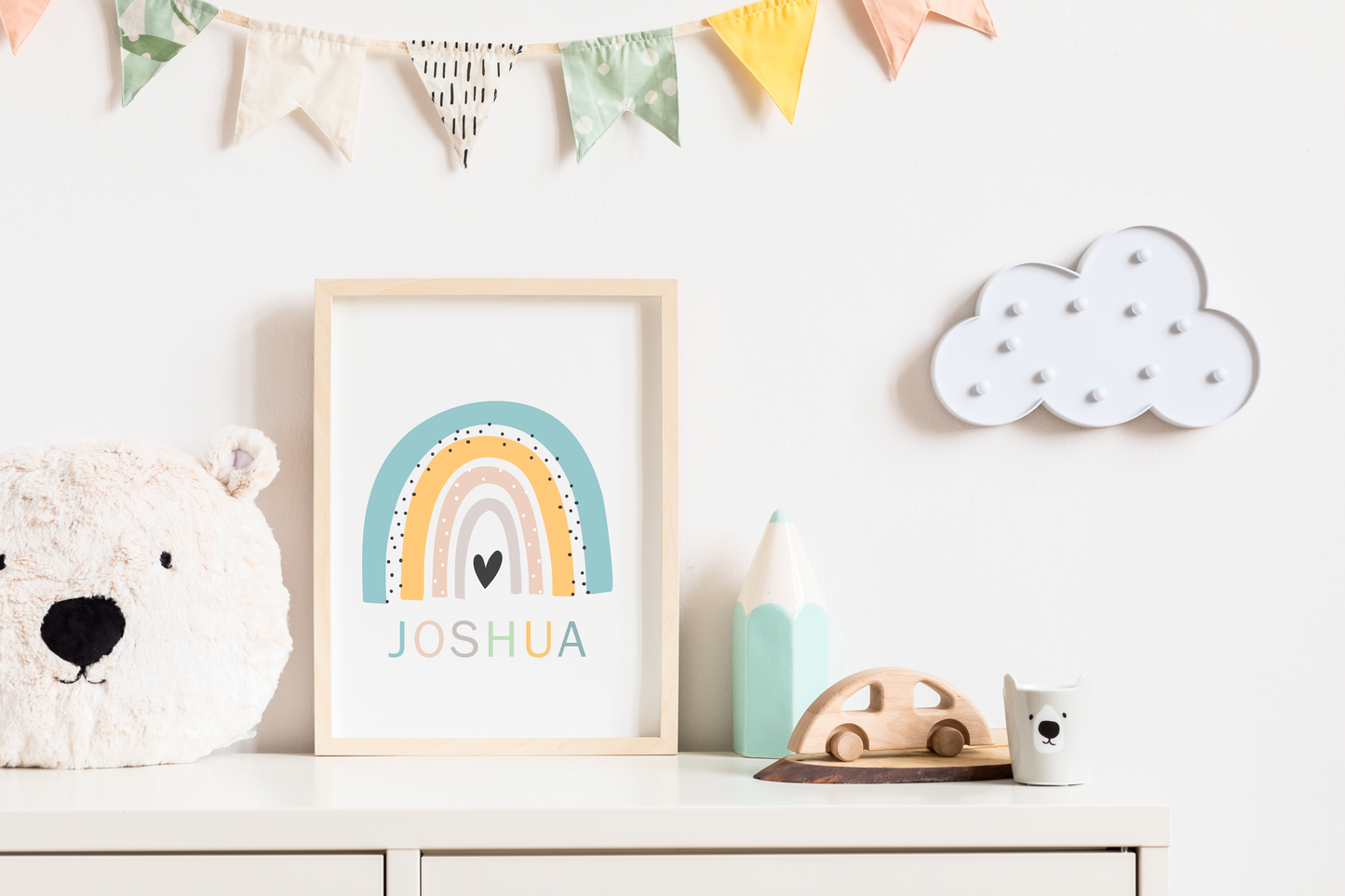 Rainbow Poster for Baby Boy Nursery