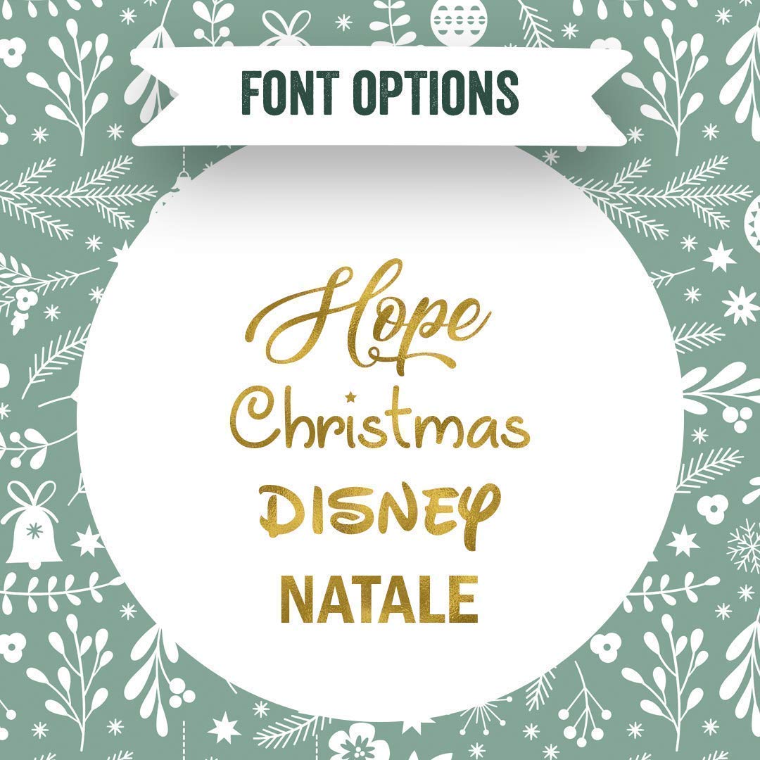 Golden Text on White Glass Christmas Bauble