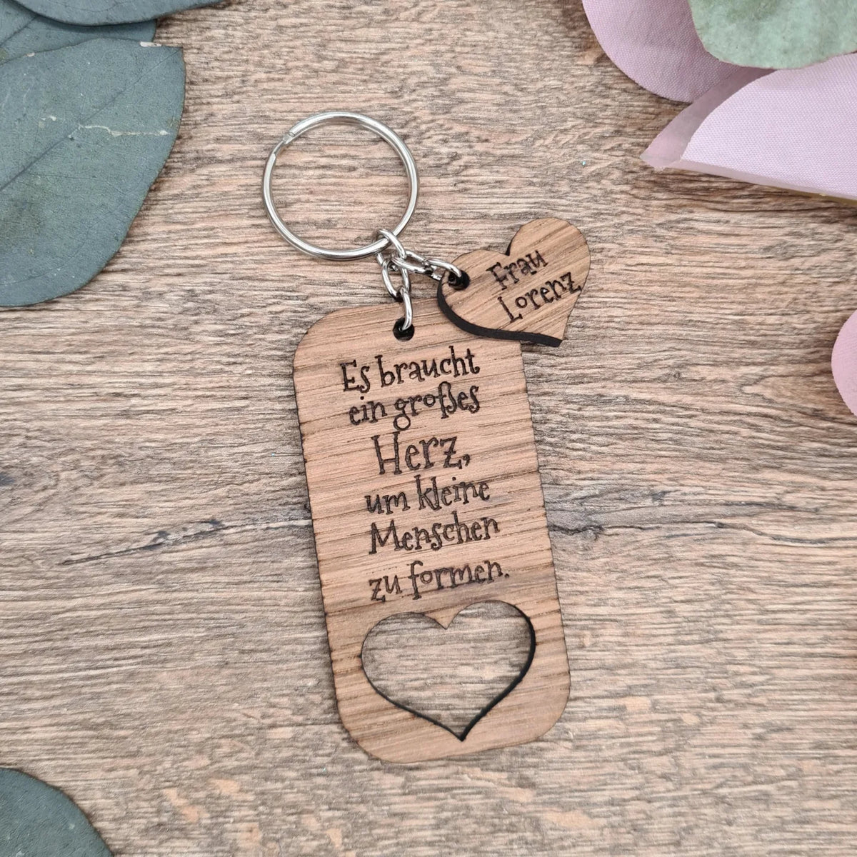 Lehrer-Schlüsselanhänger "Teach Them, Love Them" – Herzform Aus Edelstahl, Persönliches Dankeschön-Geschenk