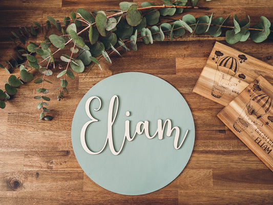 3D Holzname in moderner handgeschriebener Kalligraphie Rosa