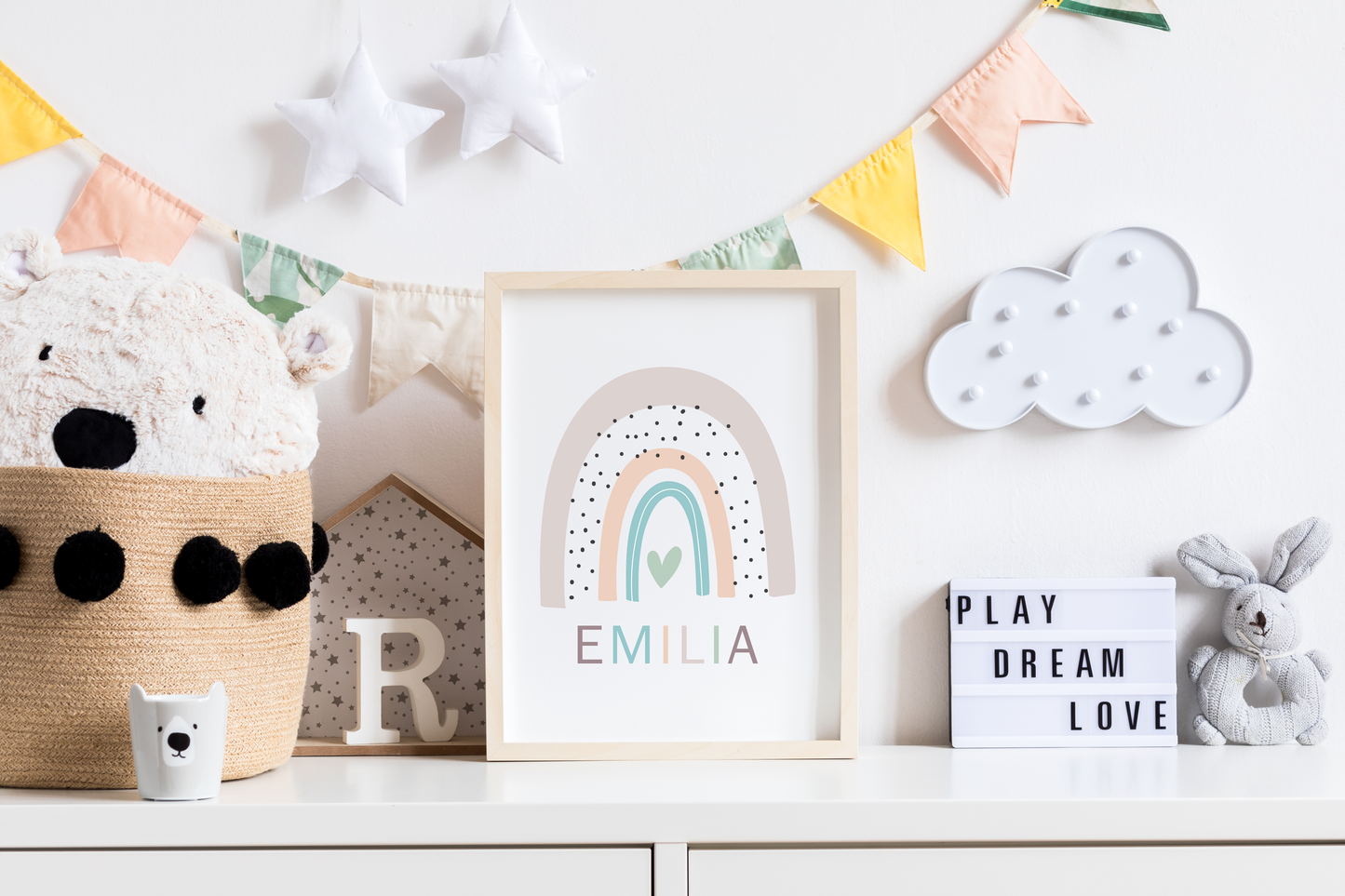 Rainbow Poster for Baby Girl Nursery