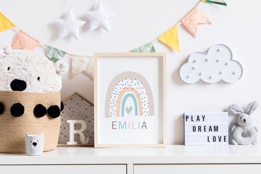 Rainbow Poster for Baby Girl Nursery
