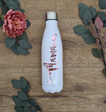 Afbeelding in Gallery-weergave laden, Rose Gold Name on a White Thermo Bottle
