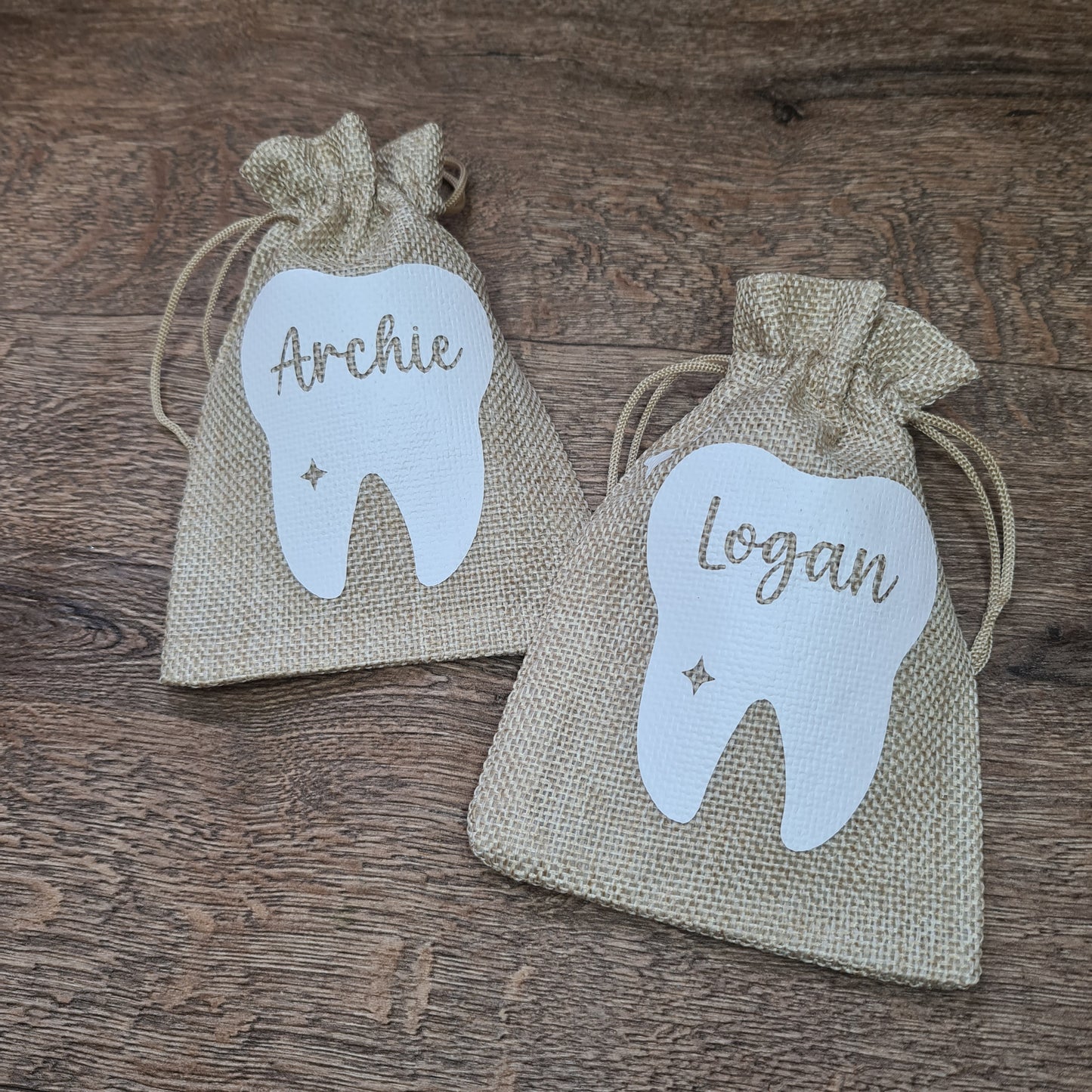 Zahnfee Jutebeutel, personalisiert.