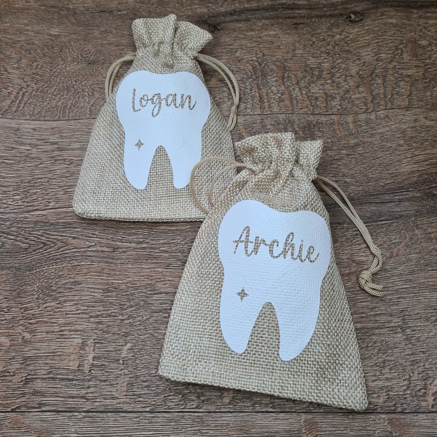 Zahnfee Jutebeutel, personalisiert.
