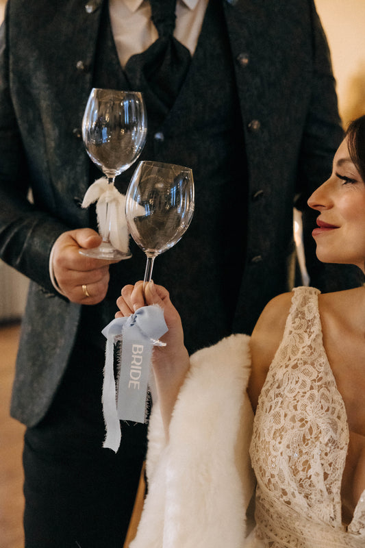 Personalisierte Hochzeits-Gläserbänder