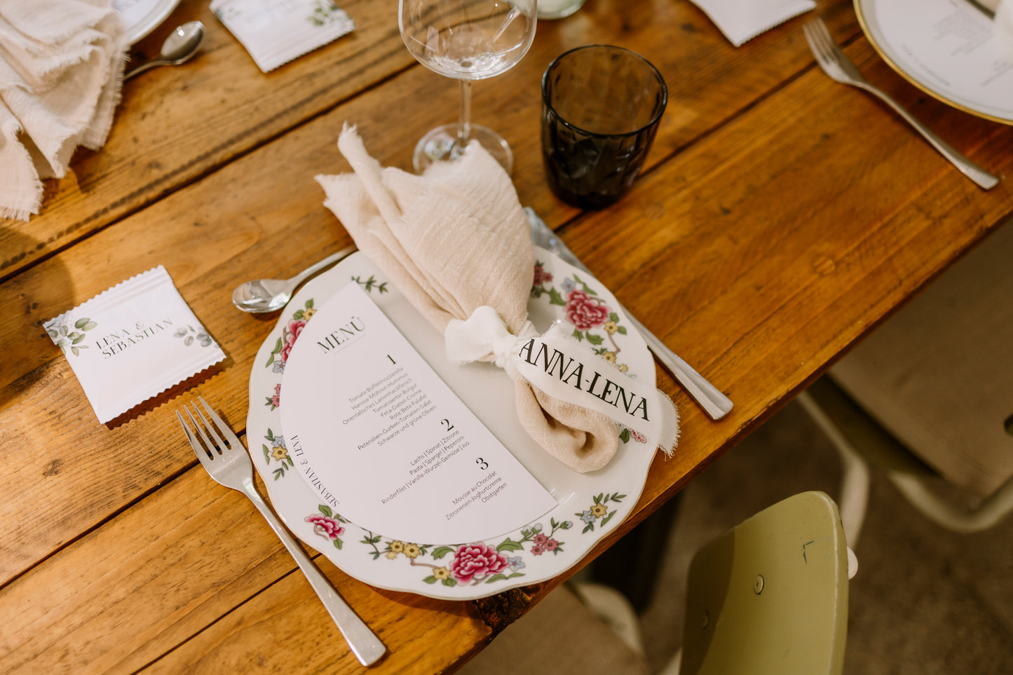 Personalisierte Hochzeits-Gläserbänder