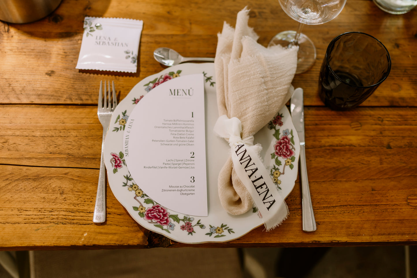 Personalisierte Hochzeits-Gläserbänder