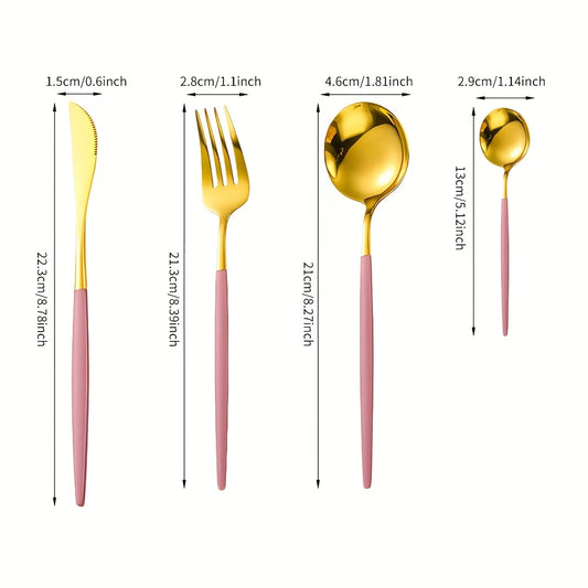 Gold–Pink Besteck mieten | Hochzeitsbesteck mit roséfarbenem Akzent