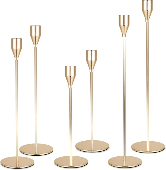 Goldene Stabkerzenhalter (3er-Set)