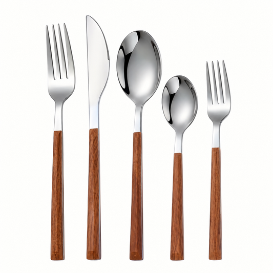 Besteck Silber–Holz
