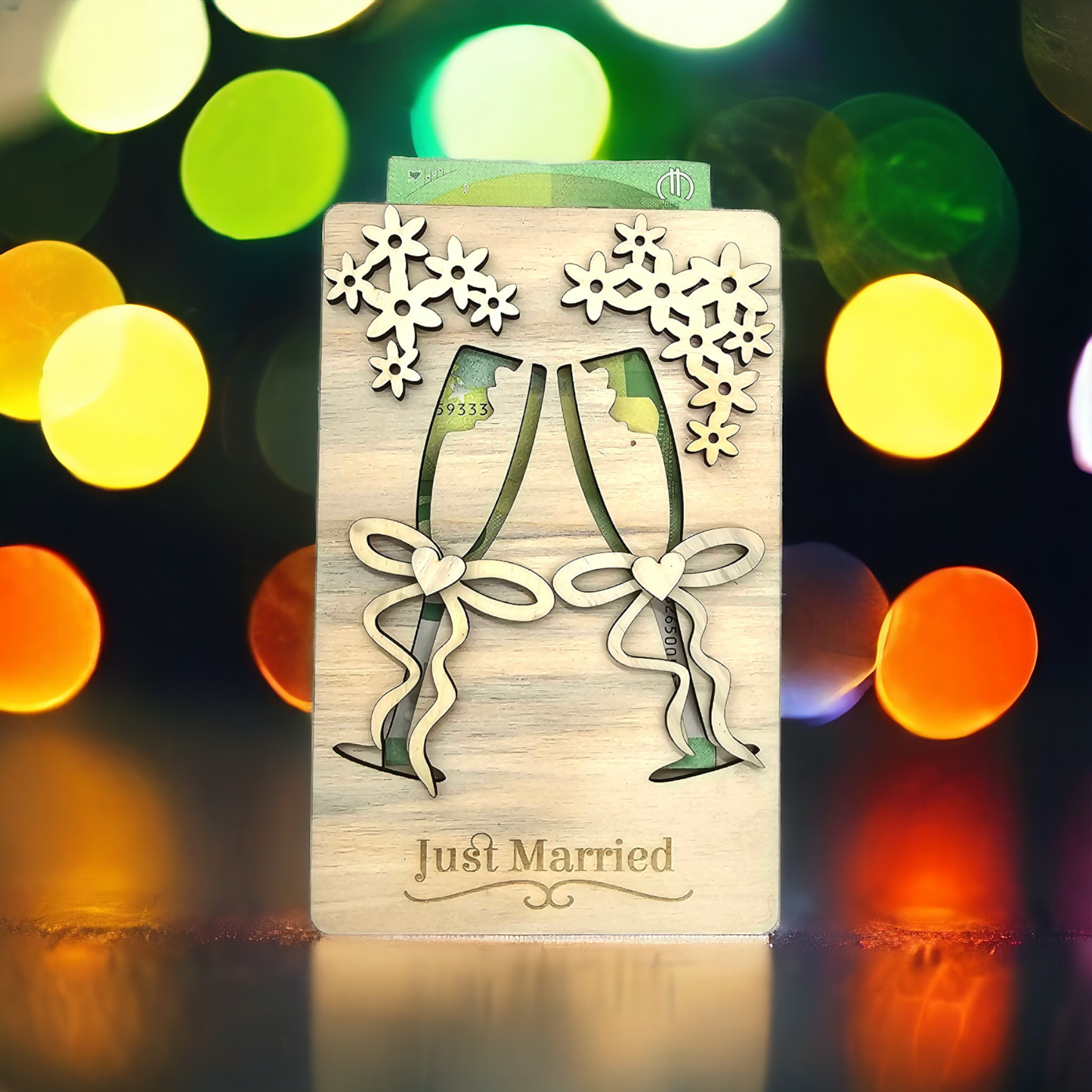 Geldgeschenk Hochzeit Sekt Just Married für Braut und Bräutigam