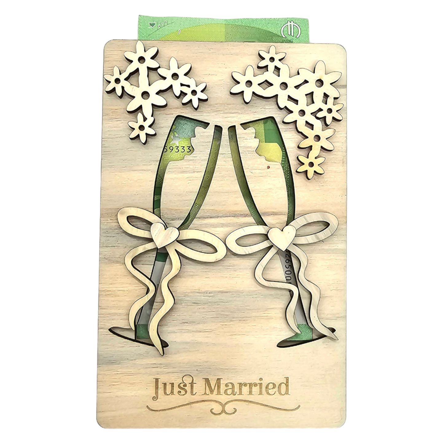 Geldgeschenk Hochzeit Sekt Just Married für Braut und Bräutigam