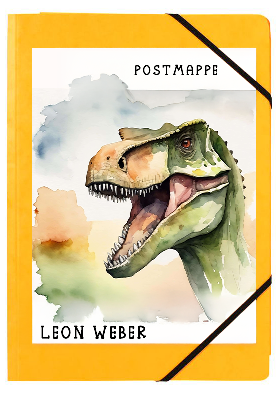 Personalisierbare Postmappe Dino T-Rex