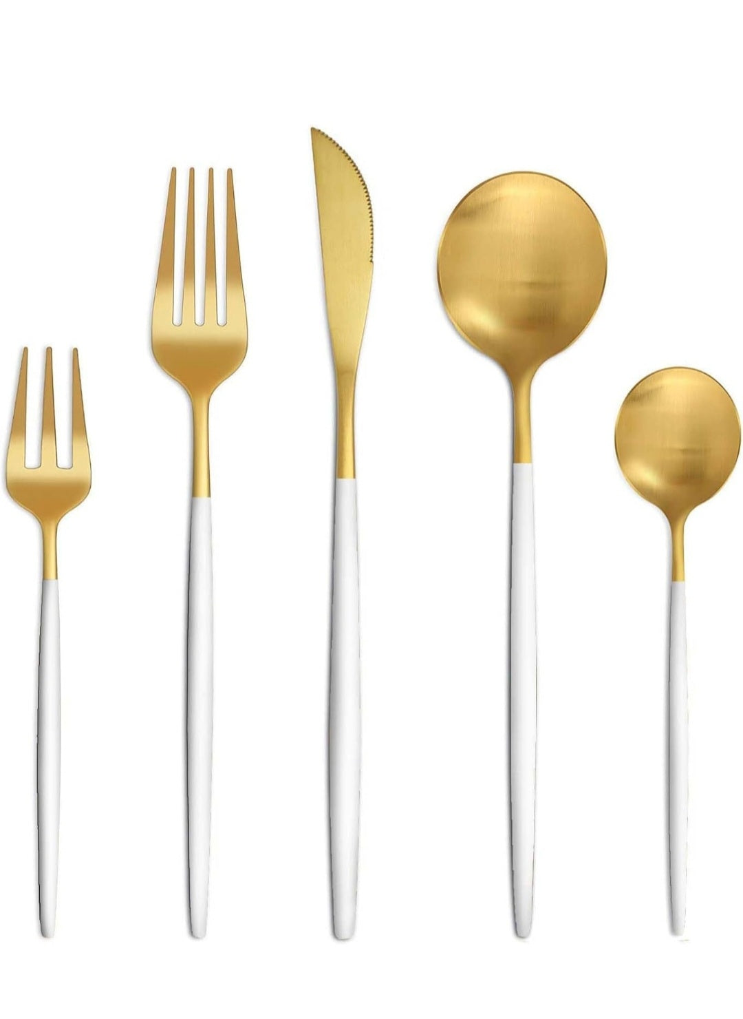 Gold–Weiß Besteck mieten | Hochzeitsbesteck