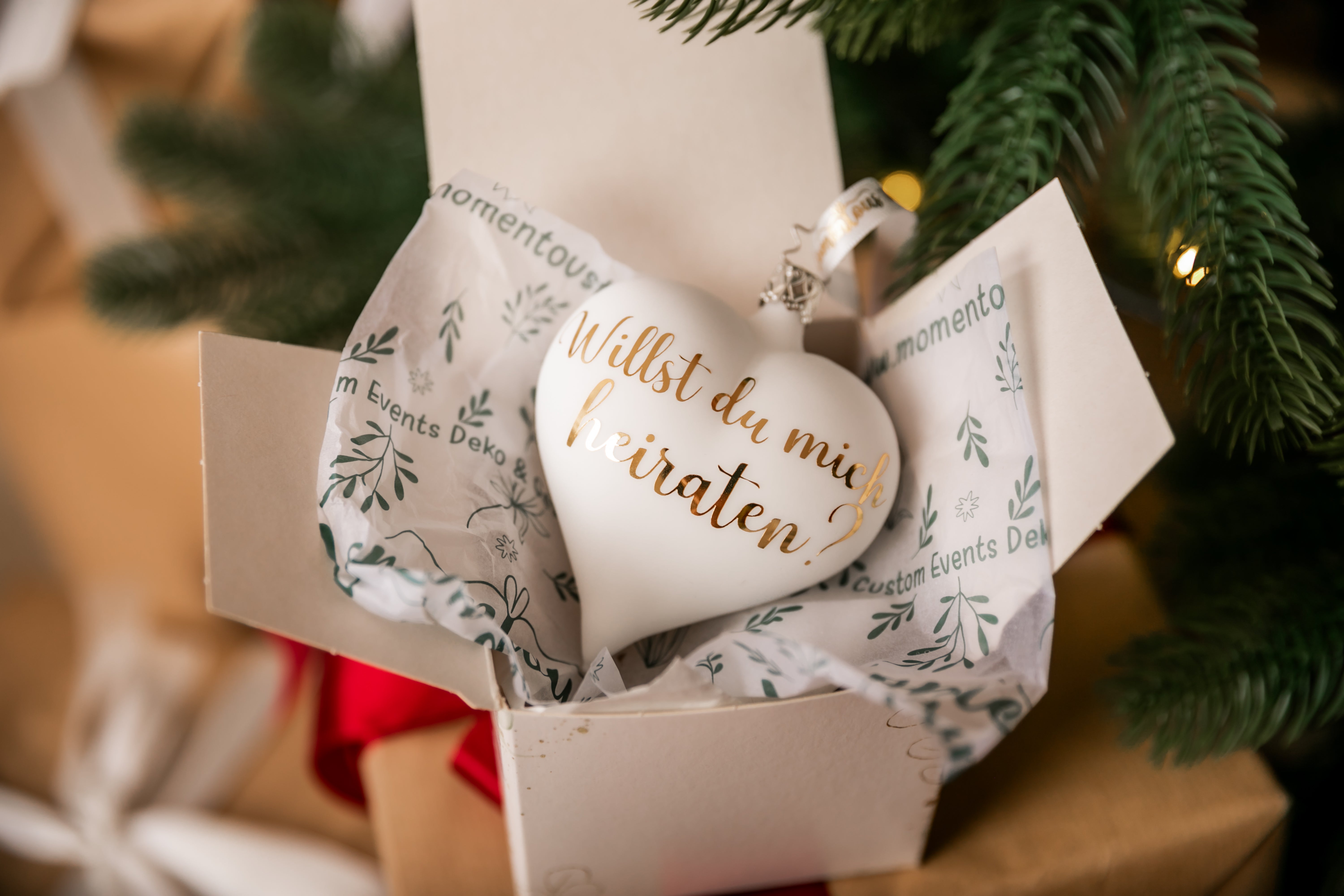 Heiratsantrag Glasornament - "Willst du mich heiraten?"