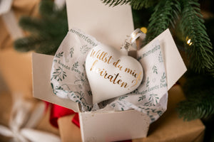 Heiratsantrag Glasornament - "Willst du mich heiraten?"