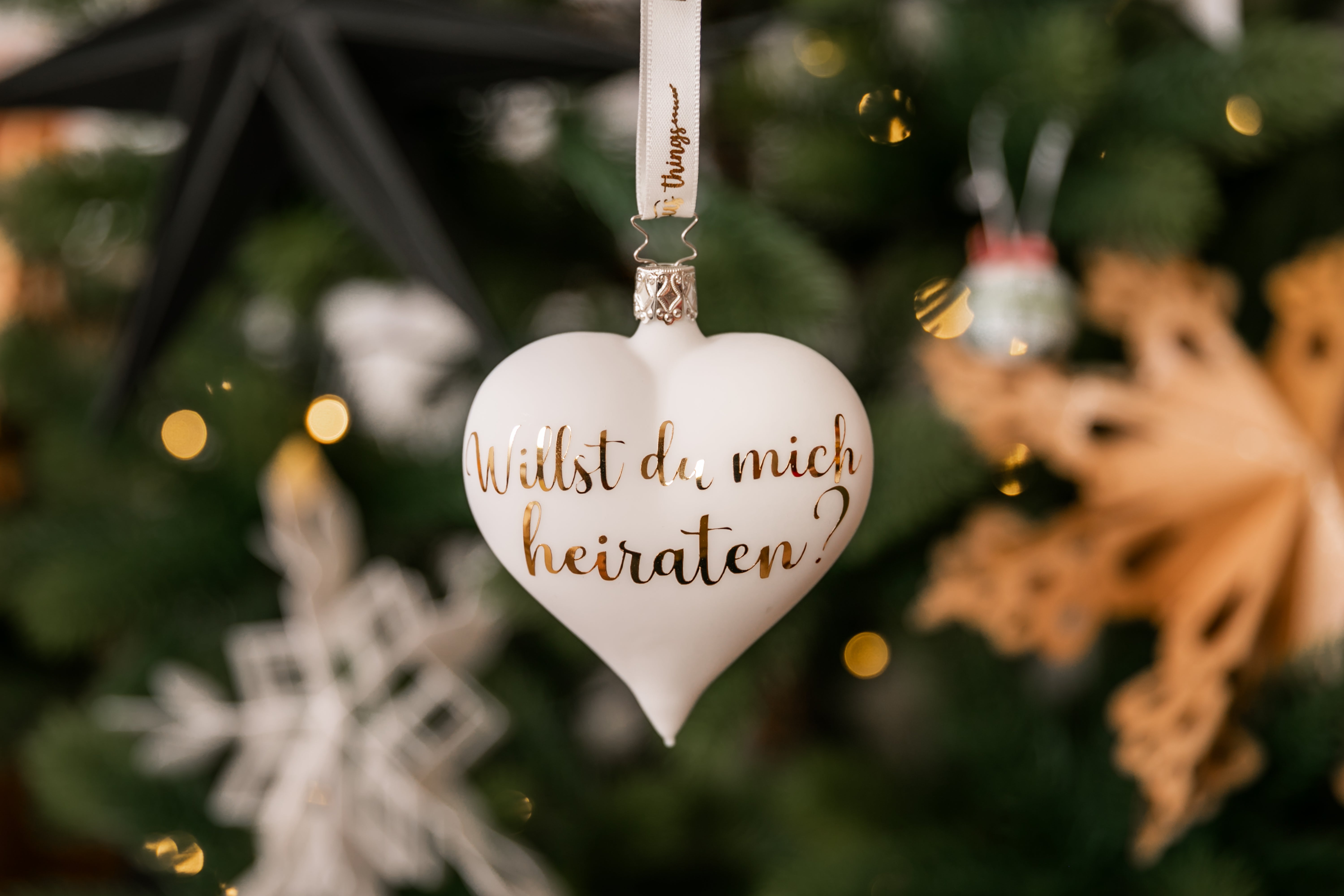 Heiratsantrag Glasornament - "Willst du mich heiraten?"