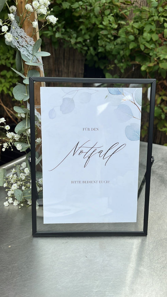 Elegantes Notfallkit-Schild A4 für Hochzeiten und besondere Anlässe – Perfekt für WC
