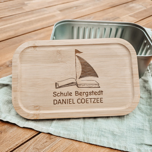 Schule Bergstedt Bento-Lunchbox – mit Logo und Namen graviert