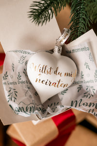 Heiratsantrag Glasornament - "Willst du mich heiraten?"