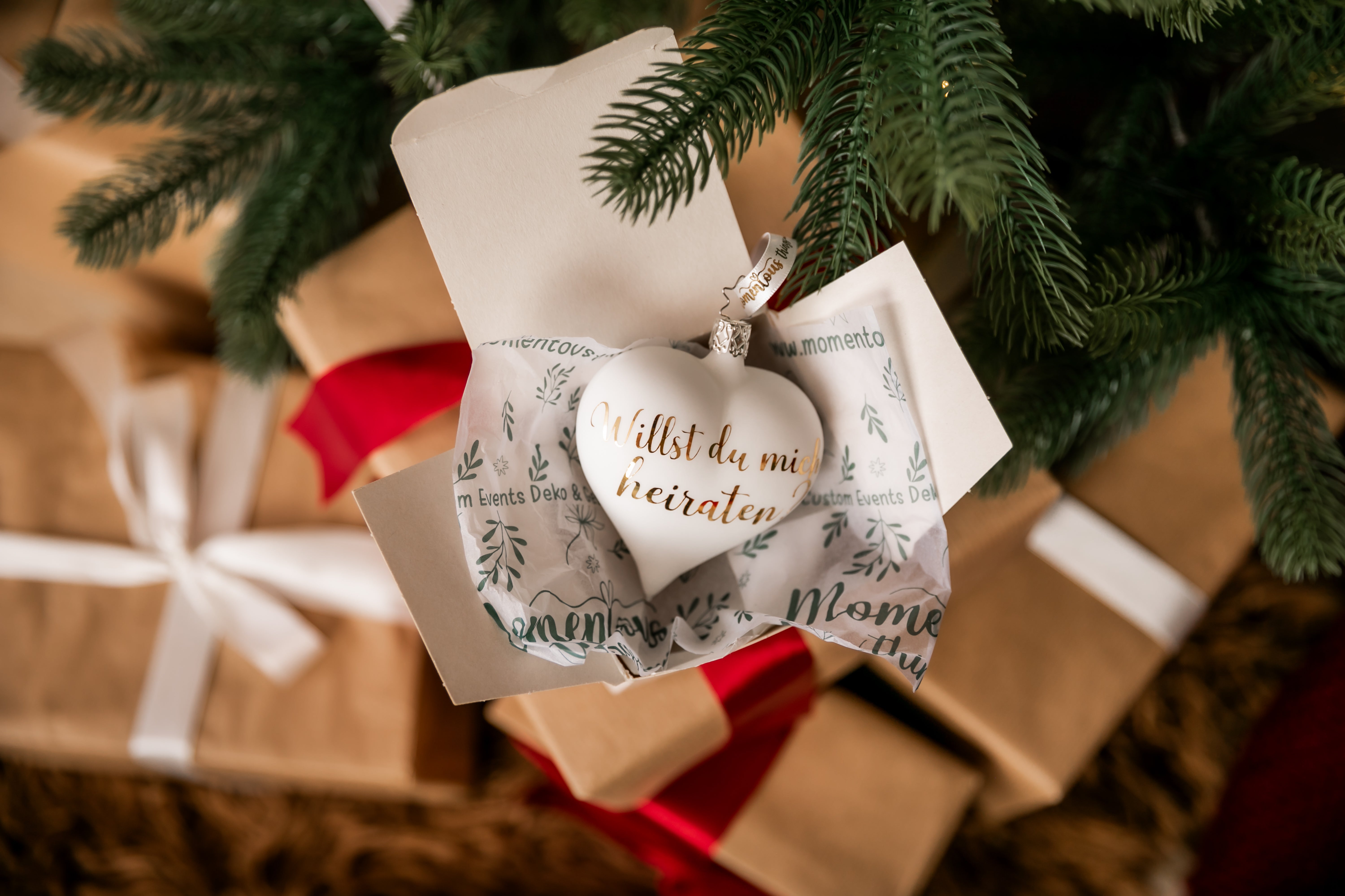 Heiratsantrag Glasornament - "Willst du mich heiraten?"