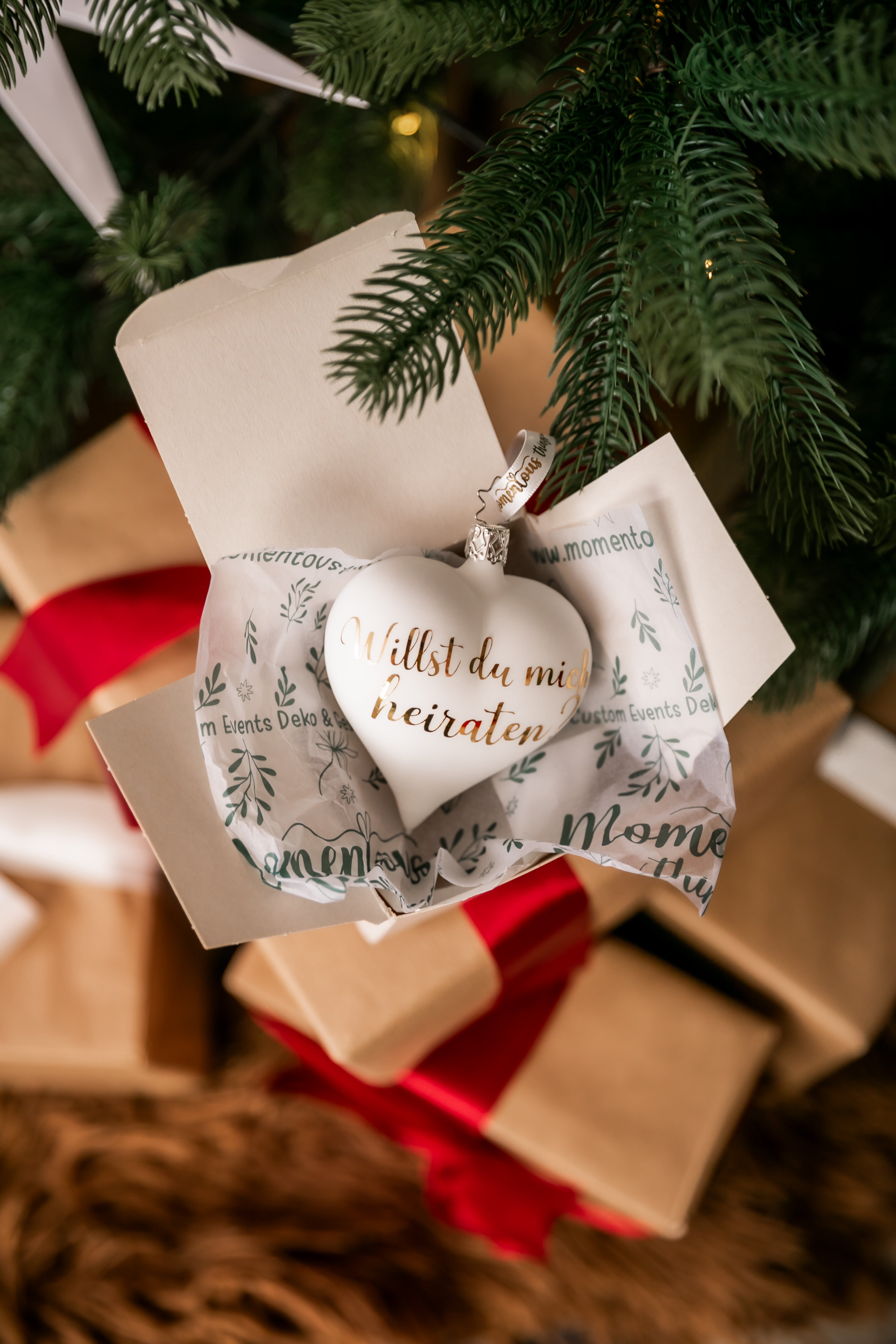 Heiratsantrag Glasornament - "Willst du mich heiraten?"