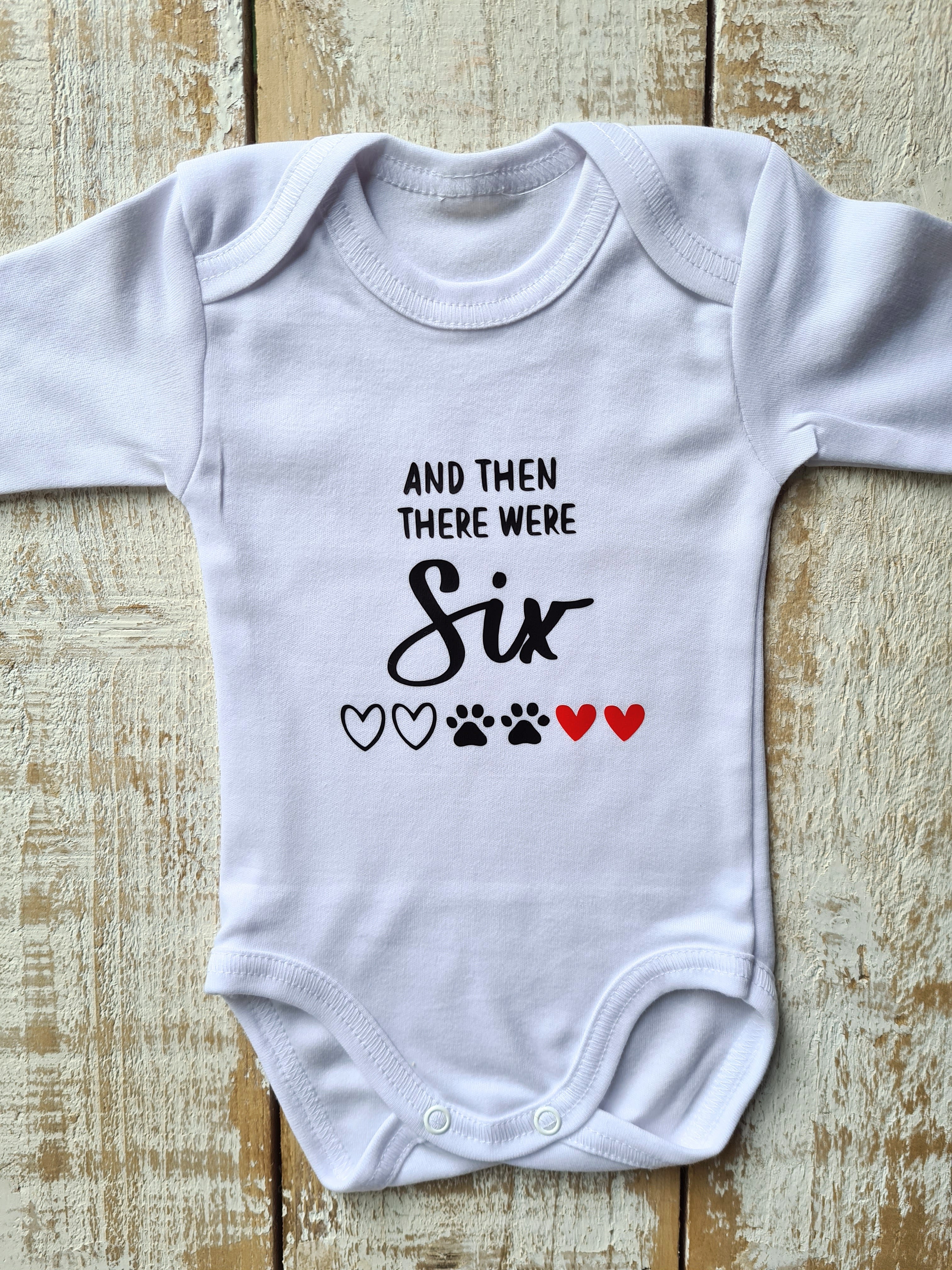 Pregnancy Announcement Onesie - "And then there were Six (6)"