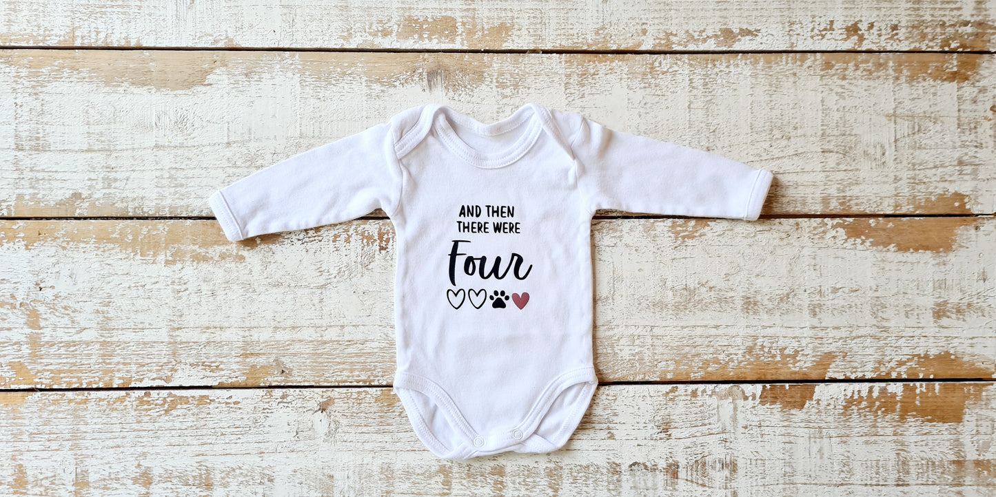 Pregnancy Announcement Onesie - "And then there were Four (4)"