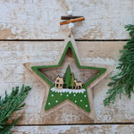 Afbeelding in Gallery-weergave laden, Large 3D Wood Christmas Tree Ornament with Hand-painted Winter Wonderland Scene
