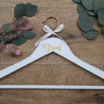 Load image into Gallery viewer, Wedding dress Hanger for Bride with Copper Hook and Gold Text with &quot;Braut&quot;
