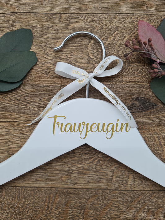 Personalised Wedding Hanger with Gold Text
