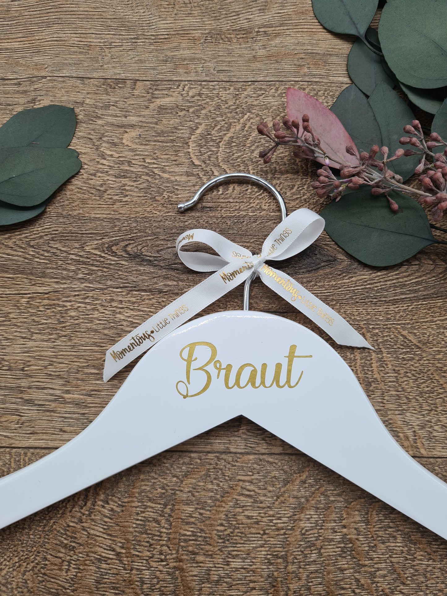Personalised Wedding Hanger with Gold Text