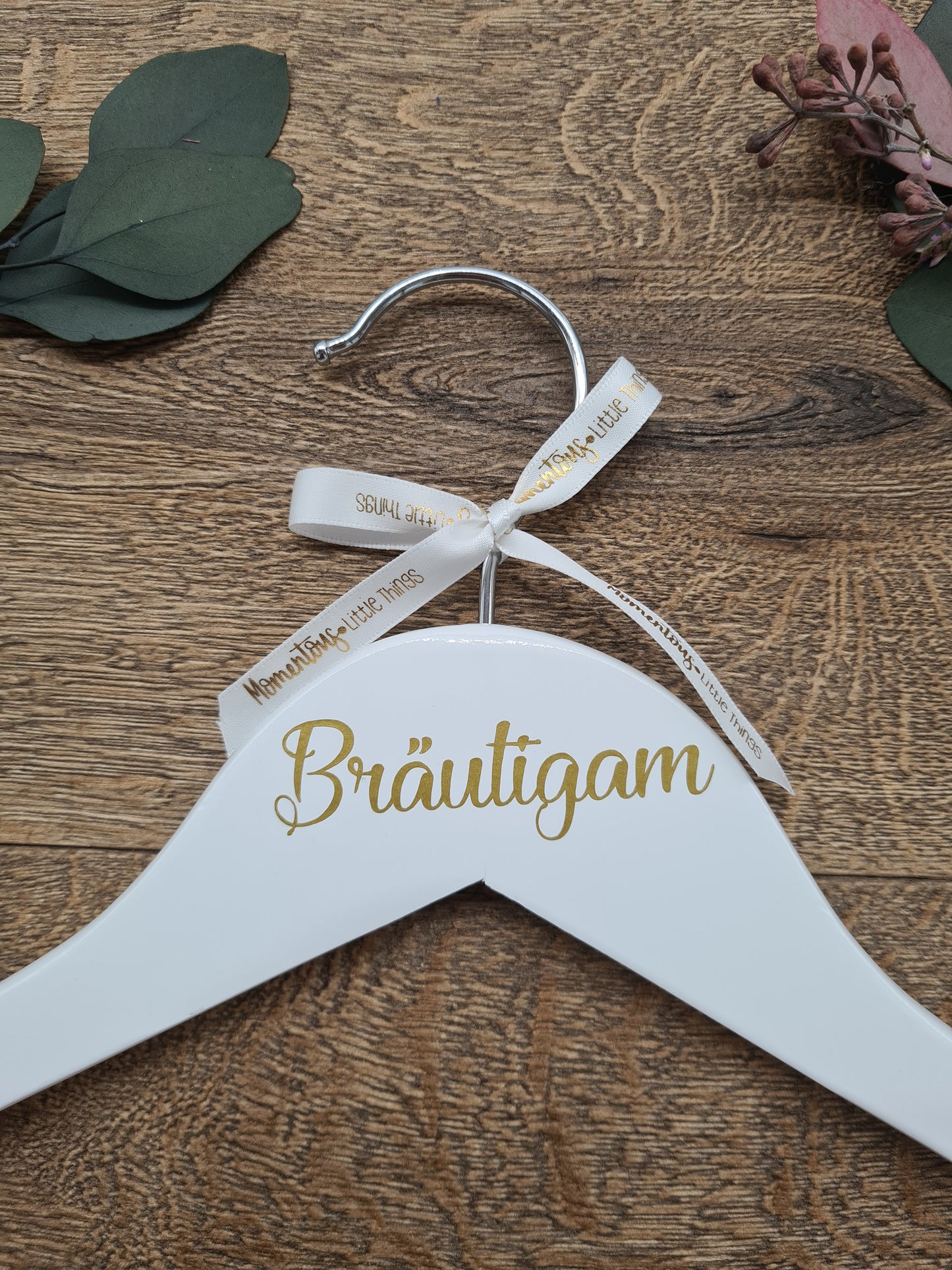 Personalised Wedding Hanger with Gold Text