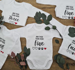 Load image into Gallery viewer, Pregnancy Announcement Onesie - &quot;And then there were Five (5)&quot;
