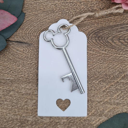 Mickey Keyring Key Bottle Opener Silver Guest Gift Favour Fairytale Wedding Party Name Card Promotional Gift