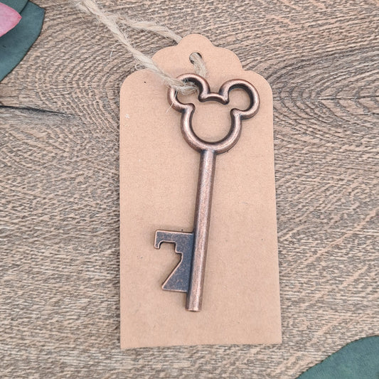 Mickey Keyring Key Bottle Opener Copper Guest Gift Favour Fairytale Wedding Party Name Card Promotional Gift