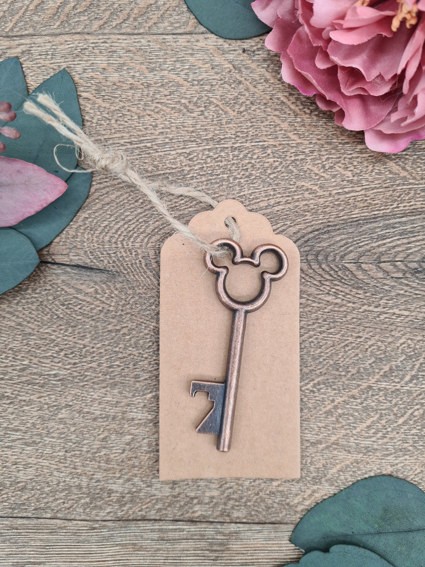 Mickey Keyring Key Bottle Opener Copper Guest Gift Favour Fairytale Wedding Party Name Card Promotional Gift