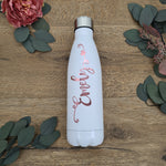 Bild in den Galerie-Viewer laden,Rose Gold Name on a White Thermo Bottle
