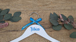 Load image into Gallery viewer, Personalized Wedding Hanger with Blue Text
