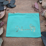 Load image into Gallery viewer, &quot;midwife&quot; gift | Green cotton bag with metallic gold
