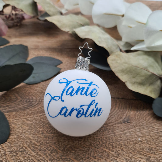 Blue Name on Real Mouth-Blown Glass